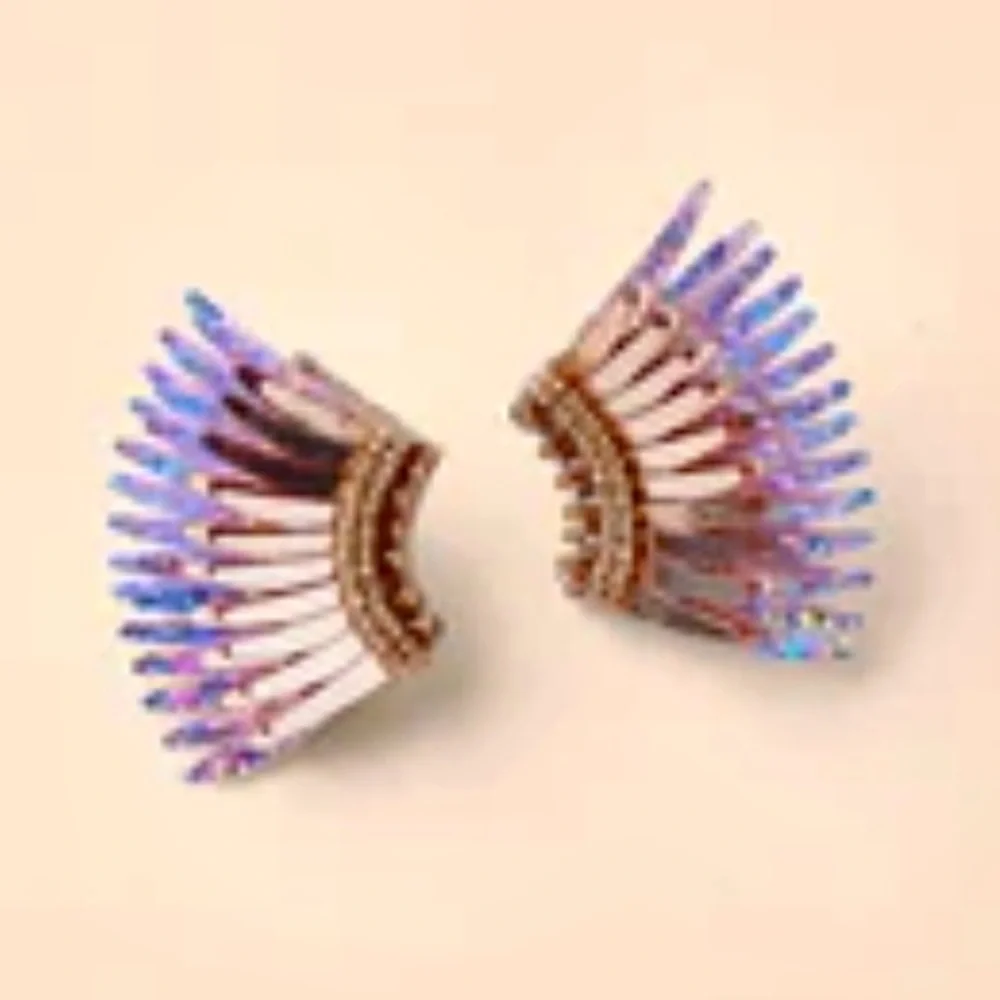 🌺🎉HP🎉🌺 NWT Mignonne Gavigan Mini Madeline Earrings Rose Gold Glitter - Picture 15 of 16